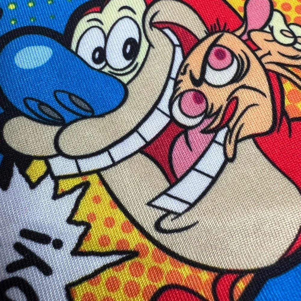 Ren & Stimpy Nickelodeon Happy Happy Joy Shorts‎ Pocket Drawstring Button XL